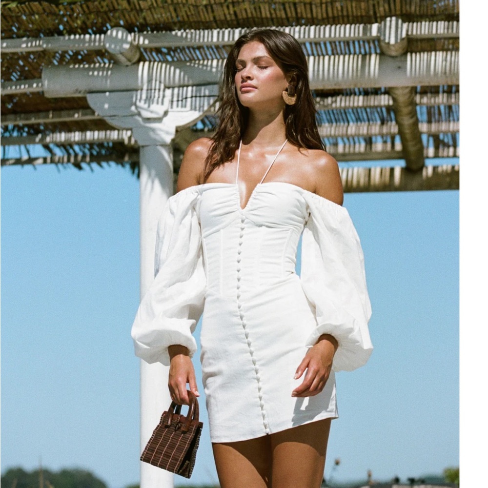 Blogger’s Favorite Sabo Skirt Puff Sleeve White Dress
